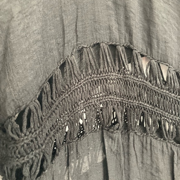 Black crochet pom pom trim coverup - Picture 3 of 10